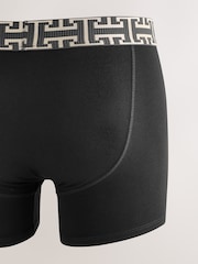Black Mixed Metallic Pattern Waistband Trunks Boxers 5 Pack - Image 7 of 9