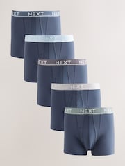 Blue Light Metallic Waistband A-Front Boxers 5 Pack - Image 1 of 9
