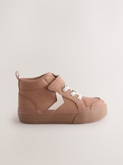 Tan Brown Standard Fit (F) Elastic Lace Touch Fastening Chevron Boots - Image 2 of 5