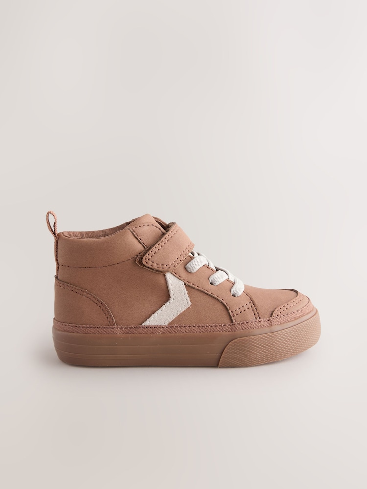 Tan Brown Standard Fit (F) Elastic Lace Touch Fastening Chevron Boots - Image 2 of 5 Tan Brown Standard Fit (F) Elastic Lace Touch Fastening Chevron Boots - Image 2 of 5