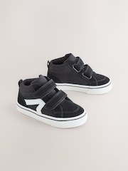 Black Suede Touch Fastening High Top Trainers - Image 1 of 7