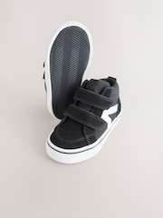 Black Suede Touch Fastening High Top Trainers - Image 3 of 7
