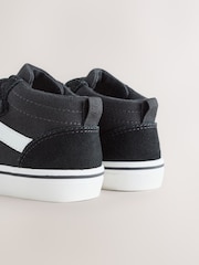 Black Suede Touch Fastening High Top Trainers - Image 4 of 7