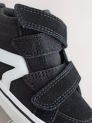 Black Suede Touch Fastening High Top Trainers - Image 5 of 7