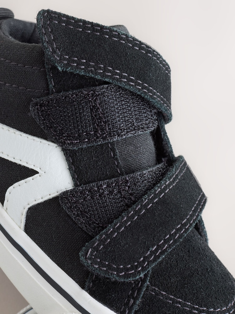 Black Suede Touch Fastening High Top Trainers - Image 5 of 5