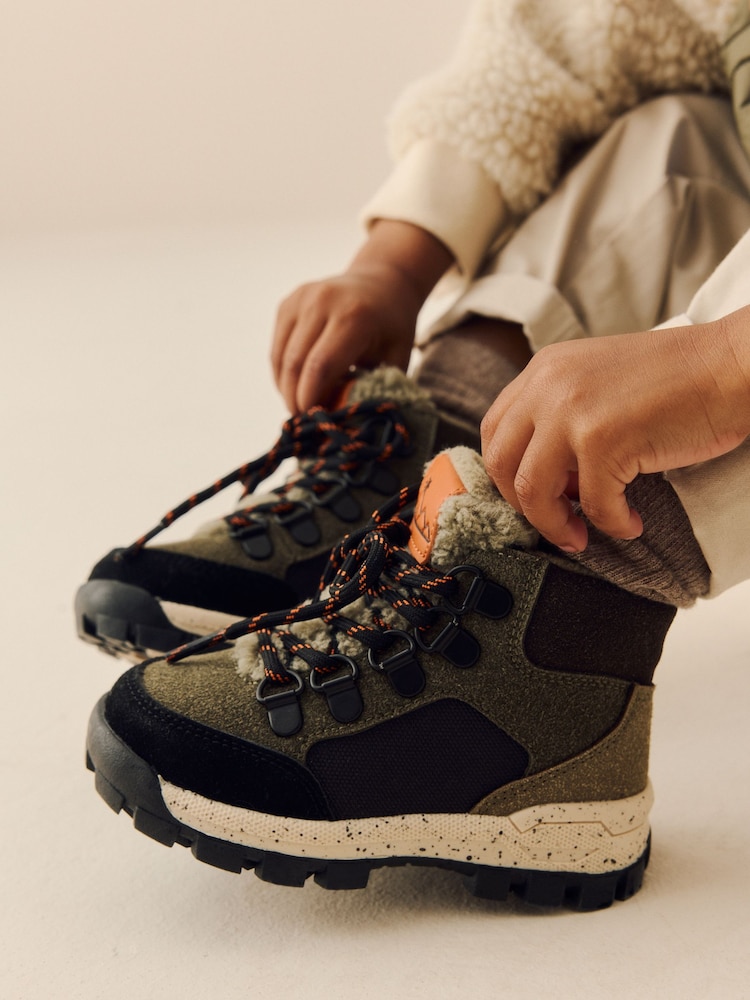 Green Khaki Thermal Thinsulate™ Lined Hiker Boots - Image 1 of 8