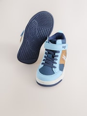 Navy/ Tan Bluey Standard Fit (F) Touch Fastening Elastic Lace Hi Top Trainers - Image 4 of 7