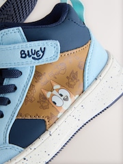 Navy/ Tan Bluey Standard Fit (F) Touch Fastening Elastic Lace Hi Top Trainers - Image 6 of 7