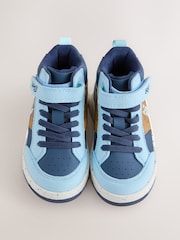 Navy/ Tan Bluey Standard Fit (F) Touch Fastening Elastic Lace Hi Top Trainers - Image 7 of 7