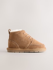 Tan Brown Warm Lined Suede Boots - Image 2 of 5