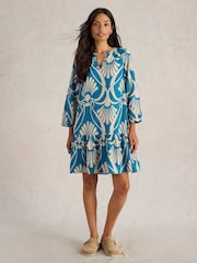 White Stuff Blue Otto Linen Blend Dress - Image 1 of 6