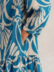 White Stuff Blue Otto Linen Blend Dress - Image 4 of 6