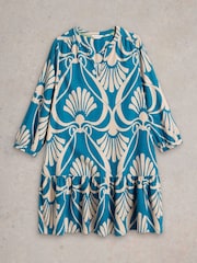 White Stuff Blue Otto Linen Blend Dress - Image 5 of 6