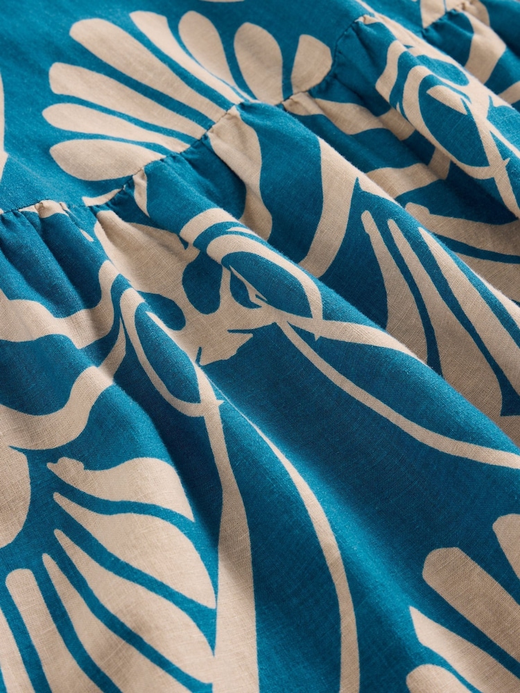 White Stuff Blue Otto Linen Blend Dress - Image 6 of 6
