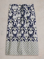 White Stuff Blue Elle Linen Blend Skirt - Image 5 of 6