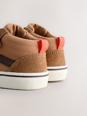Tan Brown Suede Touch Fastening High Top Trainers - Image 2 of 5