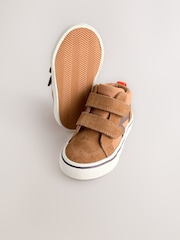 Tan Brown Suede Touch Fastening High Top Trainers - Image 5 of 5