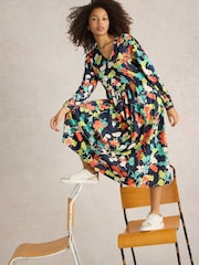 White Stuff Blue Leah Jersey Dress - Image 3 of 6
