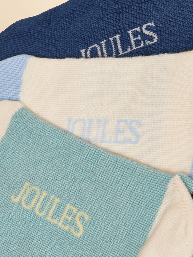 Joules Neat Feet Blue/Green 3 Pack Socks - Image 3 of 3 Joules Neat Feet Blue/Green 3 Pack Socks - Image 3 of 3
