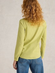 White Stuff Yellow Clara Embroidered 100% Cotton T-Shirt - Image 3 of 6