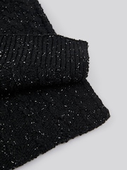 U.S. Polo Assn. Black Mens Cable Knit Winter Scarf - Image 2 of 3