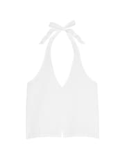Victoria's Secret White Linen Halter Cover Up Top - Image 3 of 3