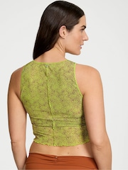 Victoria's Secret Limelight Green Dots Mesh Cover Up Tank Top - Image 2 of 4
