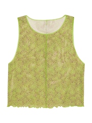 Victoria's Secret Limelight Green Dots Mesh Cover Up Tank Top - Image 4 of 4