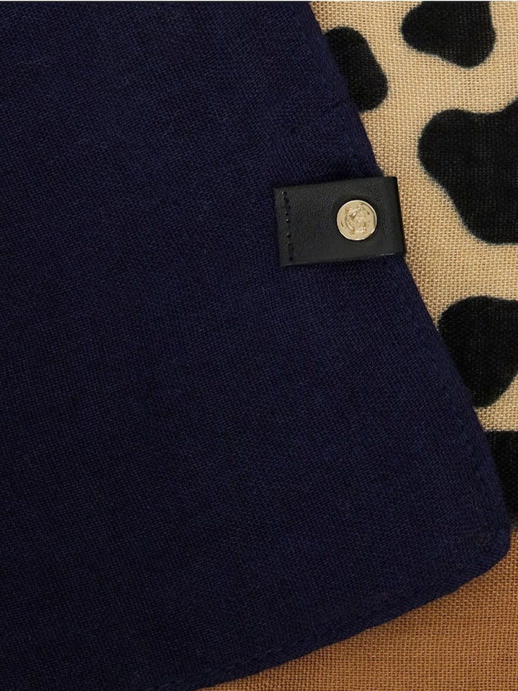 Dune London Blue Leopard Lightweight Leoaprd Scarf - Image 3 of 3