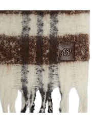 Dune London Brown Lavigne Super Fluffy Xl Scarf - Image 2 of 2