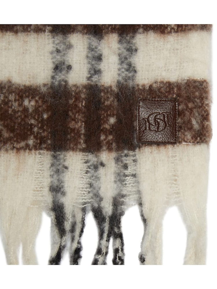 Dune London Brown Lavigne Super Fluffy Xl Scarf - Image 2 of 2
