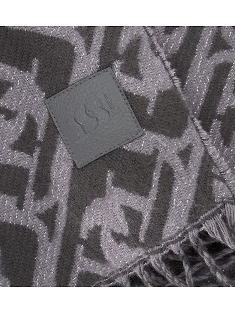 Dune London Grey Luke Midweight Jacquard Scarf - Image 3 of 3 Dune London Grey Luke Midweight Jacquard Scarf - Image 3 of 3