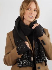 Dune London Black Lapland Diamante Scarf - Image 1 of 3
