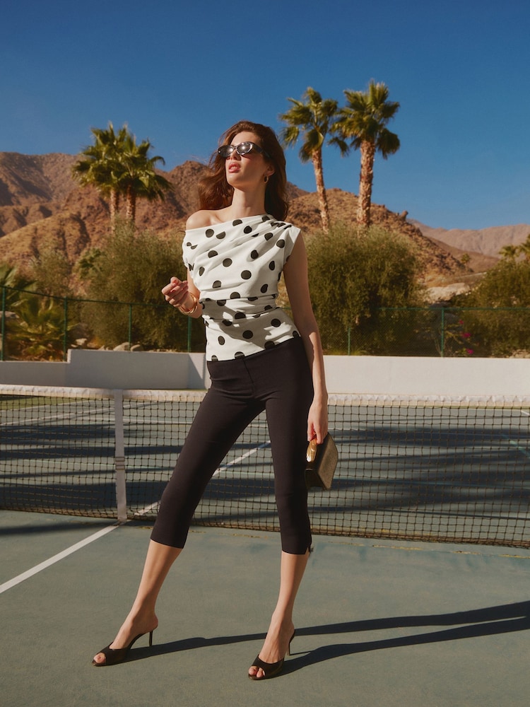 Friends Like These Black Spot Off The Shoulder Top - Image 2 of 5