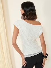 Friends Like These Cream Lace Off The Shoulder Top - Image 4 of 4