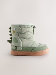 Green Khaki Dino Thermal Thinsulate™ Lined Quilted Water Resistant Boots - Image 2 of 5