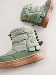 Green Khaki Dino Thermal Thinsulate™ Lined Quilted Water Resistant Boots - Image 6 of 6