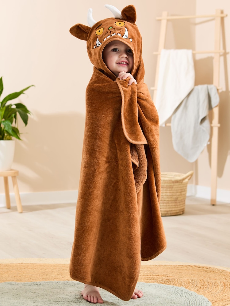 JoJo Maman Bébé Brown The Gruffalo Large Hooded Towel - Image 1 of 6 JoJo Maman Bébé Brown The Gruffalo Large Hooded Towel - Image 1 of 6