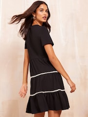 Friends Like These Black Short Sleeve Jersey Mini Dress - Image 4 of 4