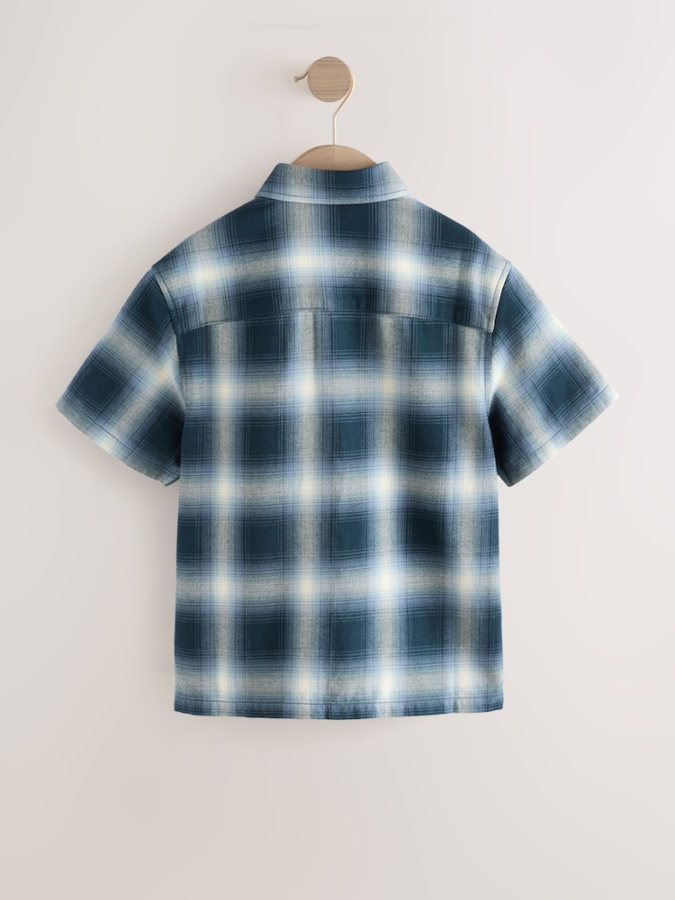 Blue Shadow Check Short Sleeve Check Shirt (3-16yrs) - Image 9 of 9