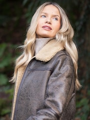 Lakeland Leather Brown Cawfell Shearling Aviator Jacket - Image 6 of 7