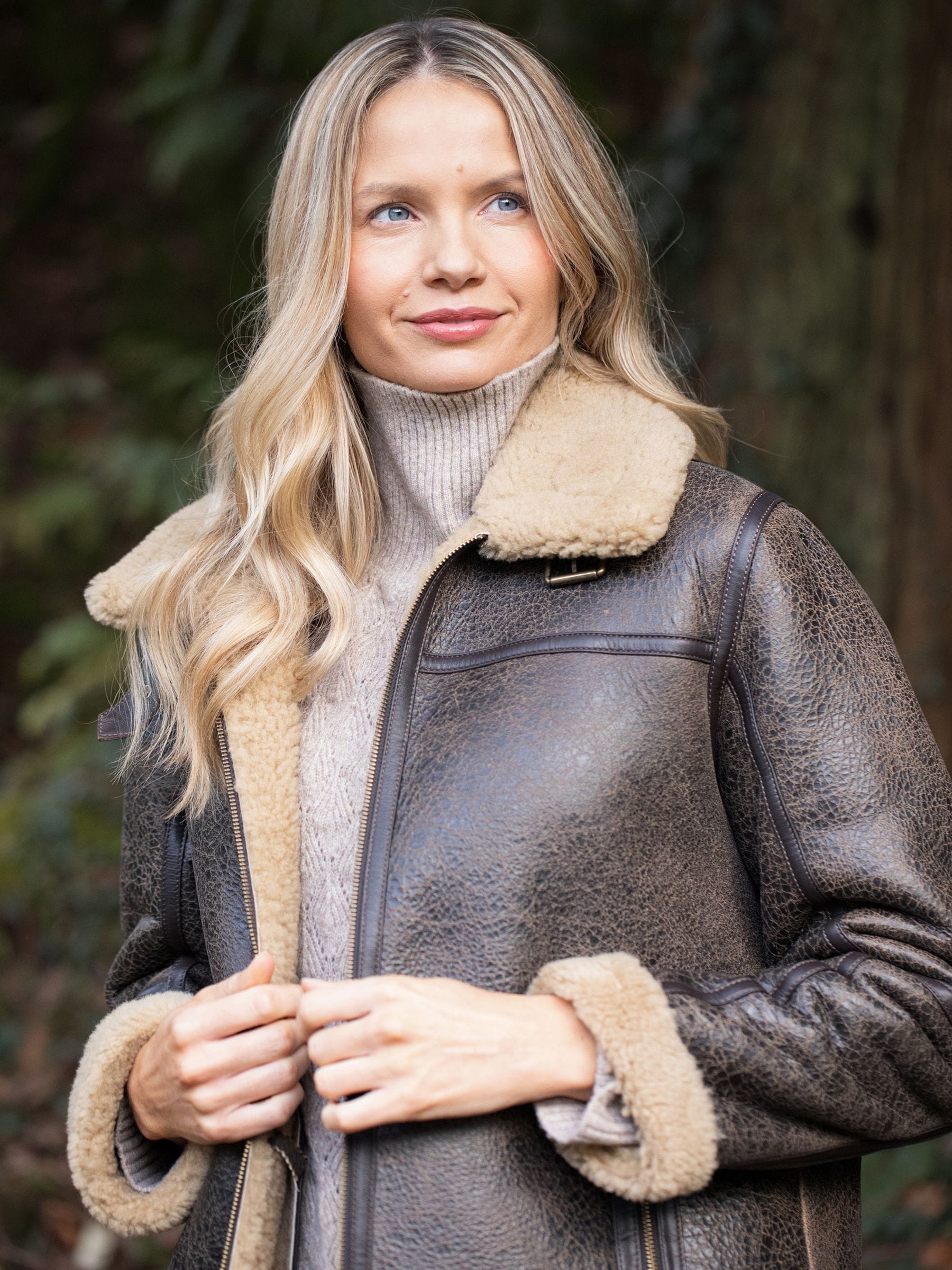 Buy Lakeland Leather Brown Cawfell Shearling Aviator Jacket from