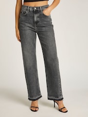 Tommy Jeans Black Slim Layla High Rise Straight Jeans - Image 1 of 7