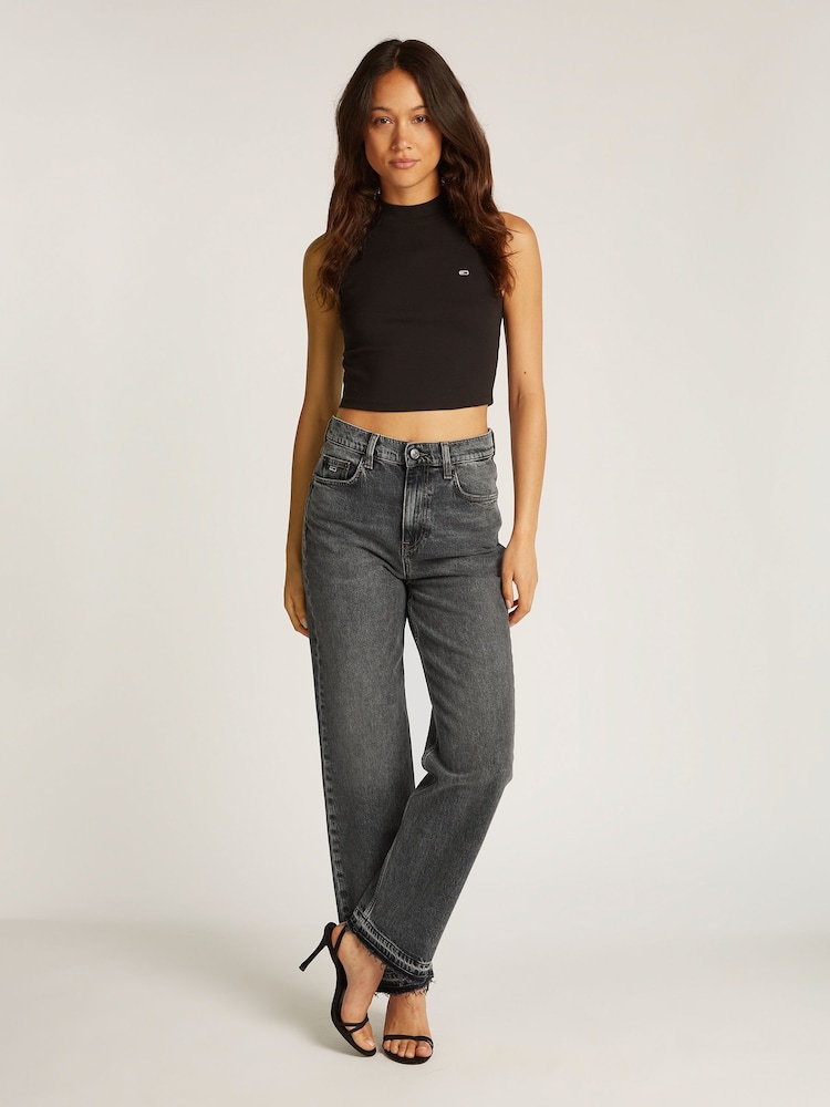 Tommy Jeans Black Slim Layla High Rise Straight Jeans - Image 3 of 7