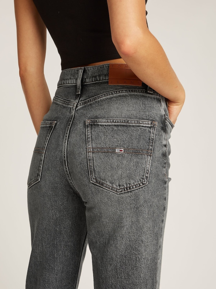 Tommy Jeans Black Slim Layla High Rise Straight Jeans - Image 4 of 7