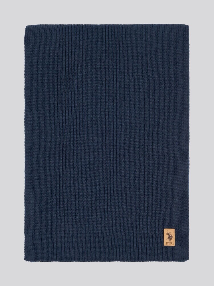 U.S. Polo Assn. Blue Winter Mens Luxury Rib Knit Beanie And Scarf Box Set - Image 3 of 4