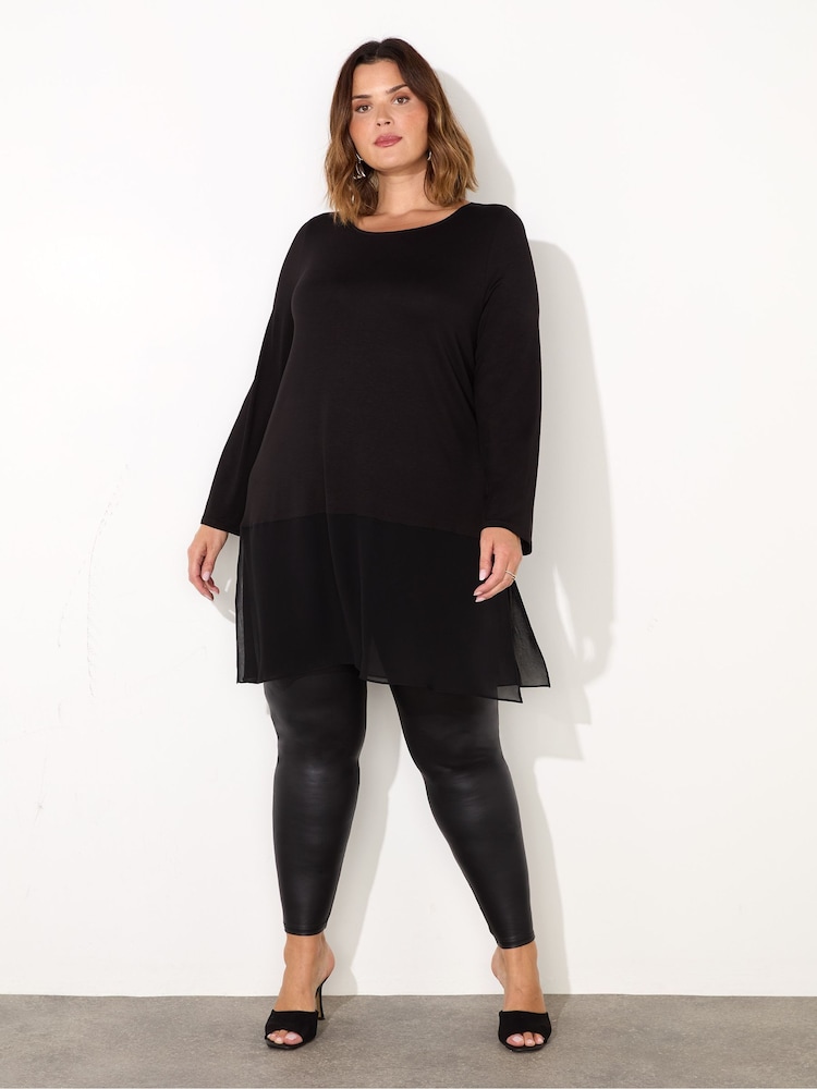 Live Unlimited Curve Jersey-Tunika mit Chiffon-Saum - Bild 1 von 4