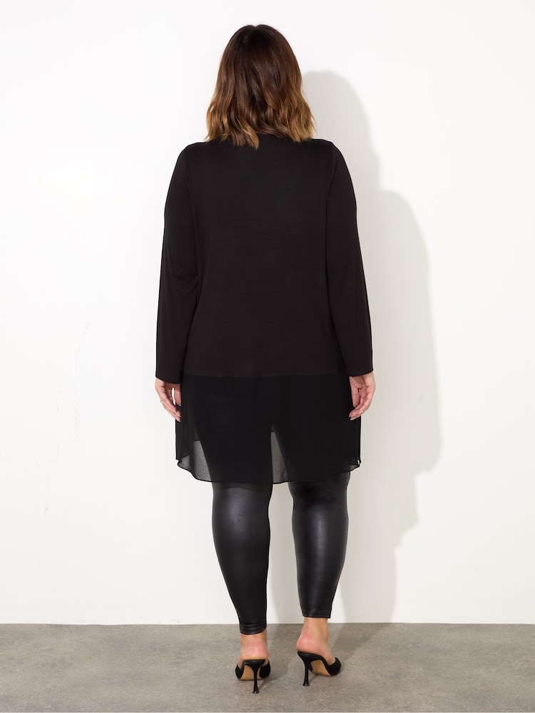 Live Unlimited Curve Jersey-Tunika mit Chiffon-Saum - Bild 4 von 4