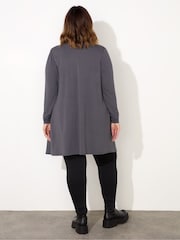 Live Unlimited Grey Jersey Longline Waterfall Cardigan - Image 4 of 4