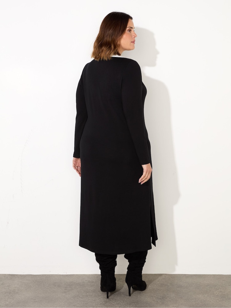 Live Unlimited Black Curve V-Neck Jersey Dress - Image 3 of 3